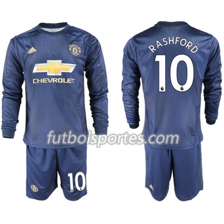 Camisetas Manchester United RASHFORD 10 Niño Tercera Equipacion 2018/2019 Manga Larga